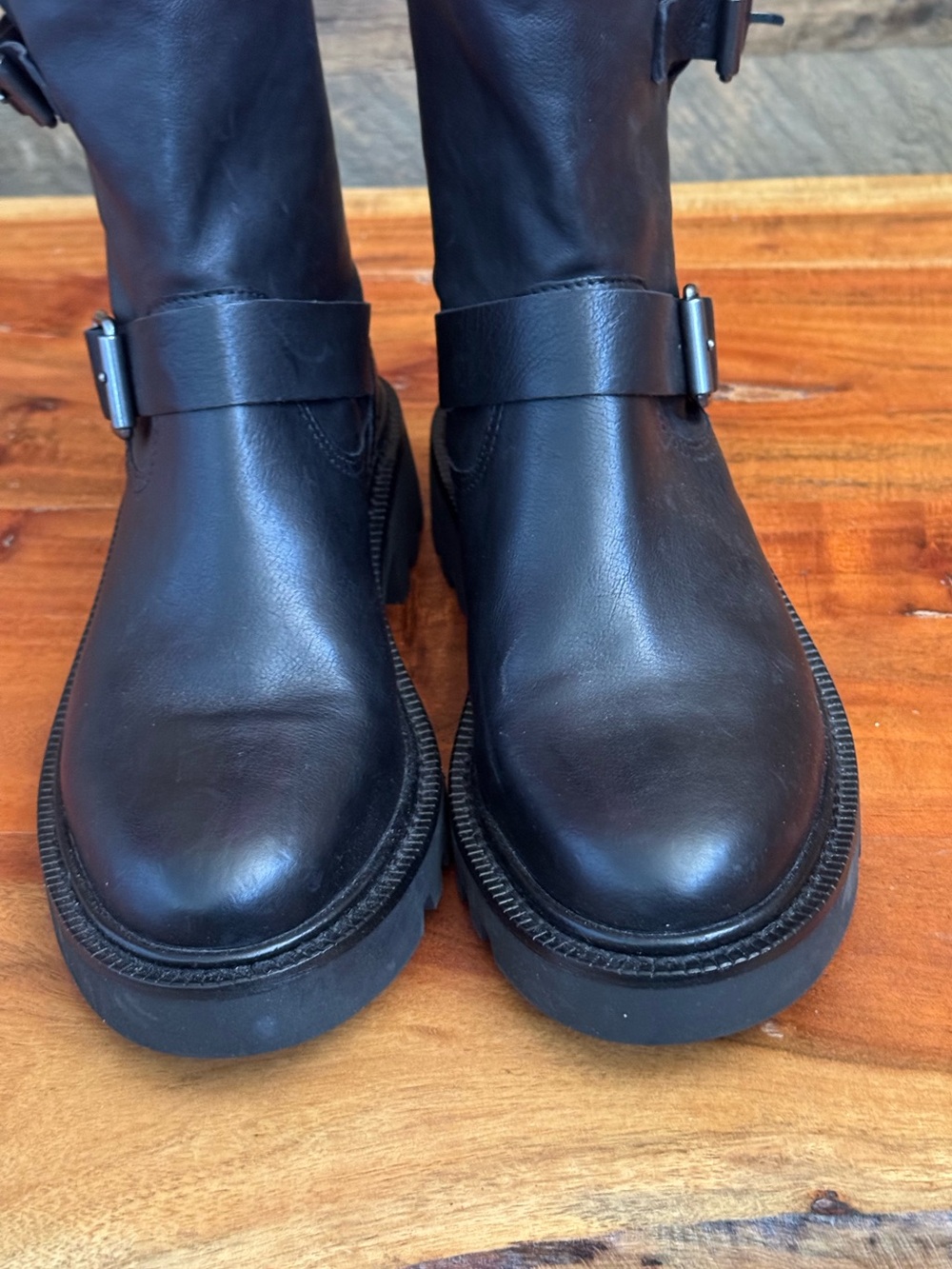 Sam Edelman Kinsley Leather Double Buckle Moto Ankle Boots NWOT